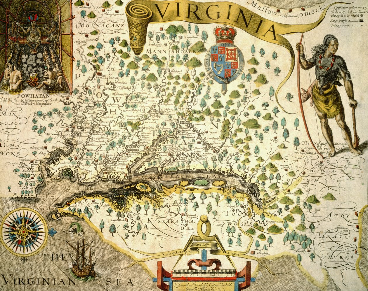Mappa della Virginia, con un