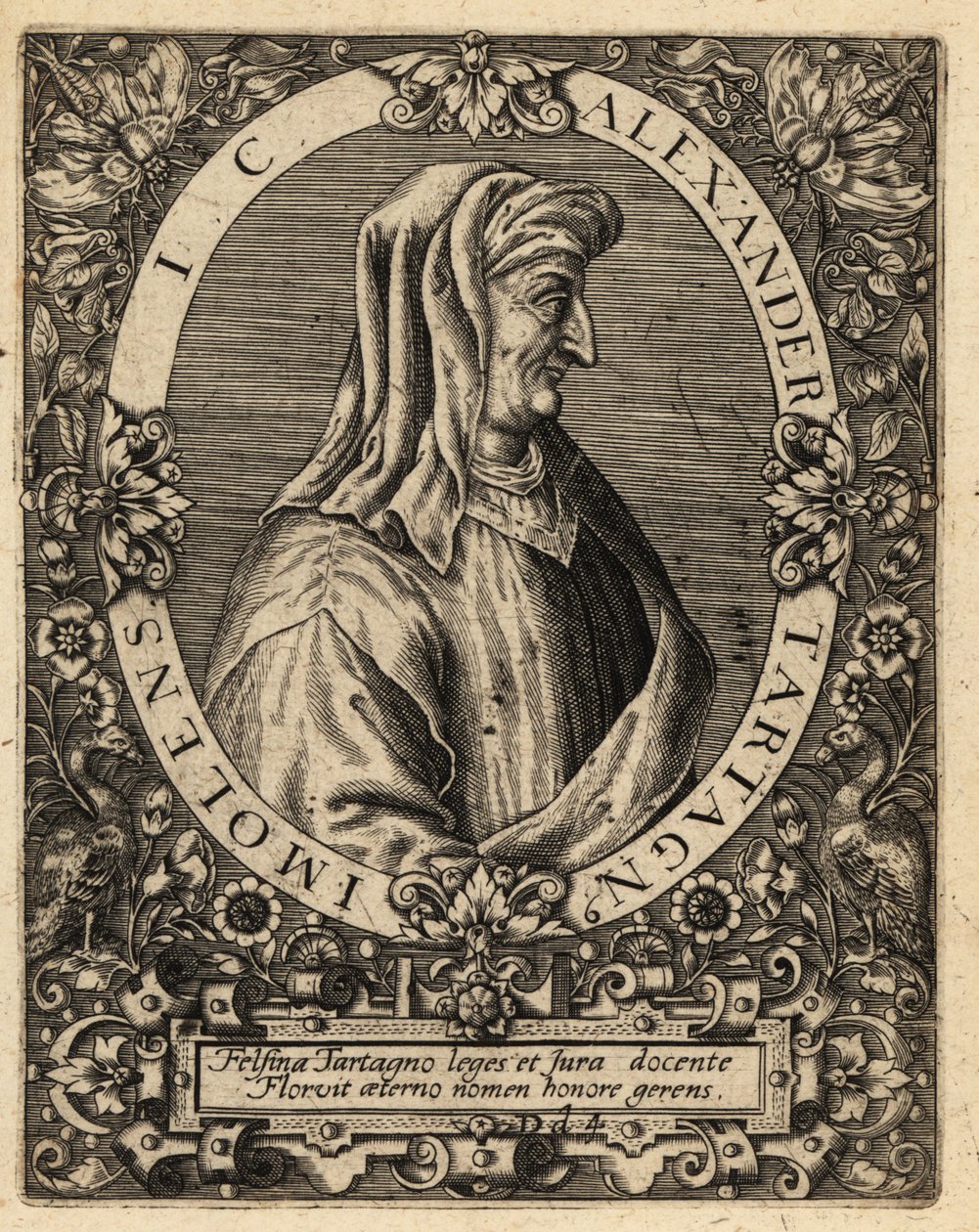 Alexander de Tartagnis, c. 1424–1477, giurista italiano da Theodore de Bry