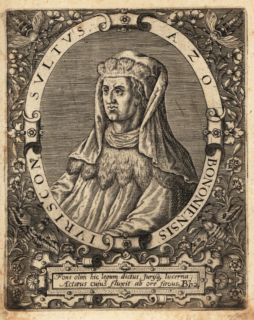 Azo di Bologna, fl. 1150-1230, giurista italiano da Theodore de Bry