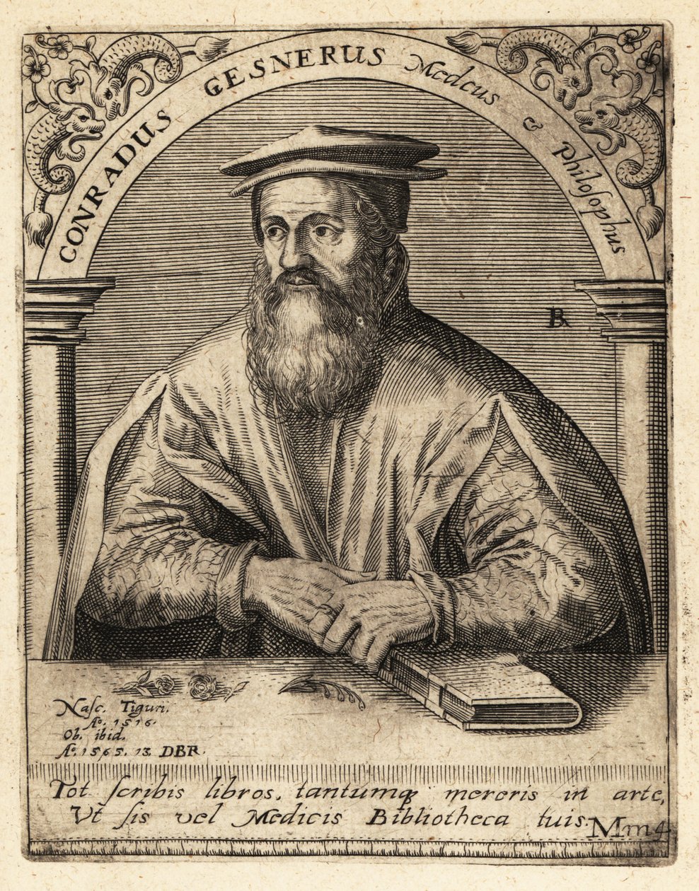Conrad Gessner, medico svizzero da Theodore de Bry