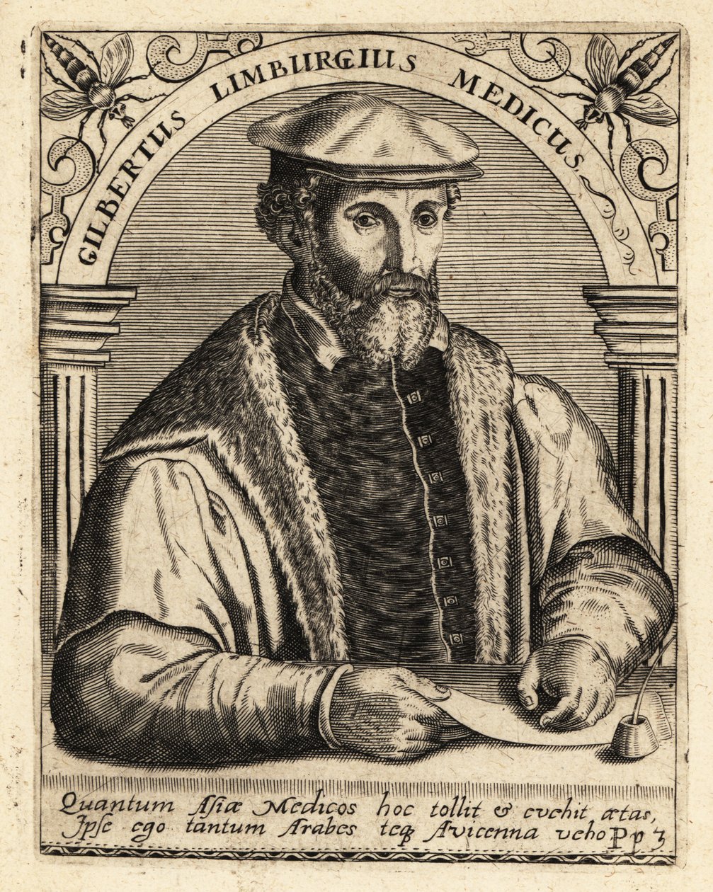 Gilbert Fusch di Limburg, medico olandese, 1504-1567 da Theodore de Bry