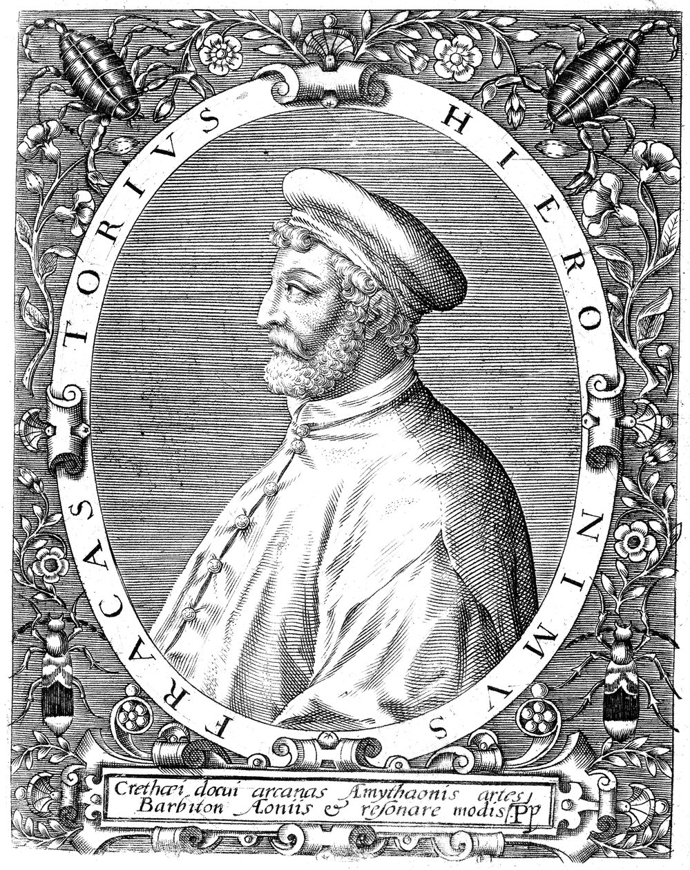 Girolamo Frascatoro, medico, poeta e astronomo italiano, fine XVI secolo da Theodore de Bry