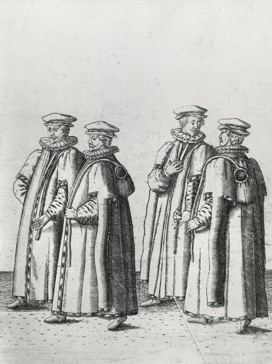 Droghieri nel corteo funebre di Sir Philip Sidney verso la Cattedrale di San Paolo, 1587 da Theodore de Bry