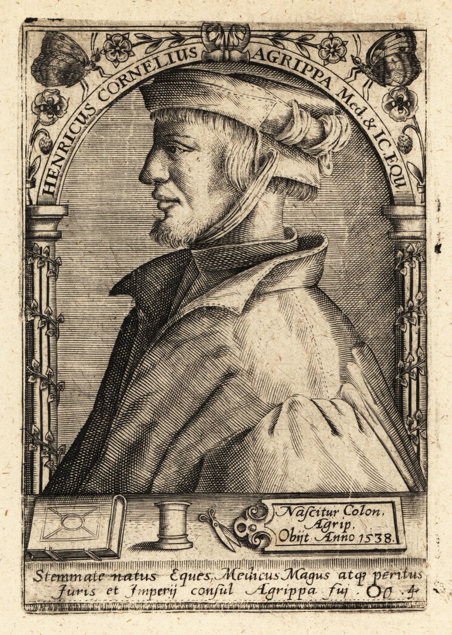 Heinrich Cornelius Agrippa von Nettesheim, polimata tedesco da Theodore de Bry