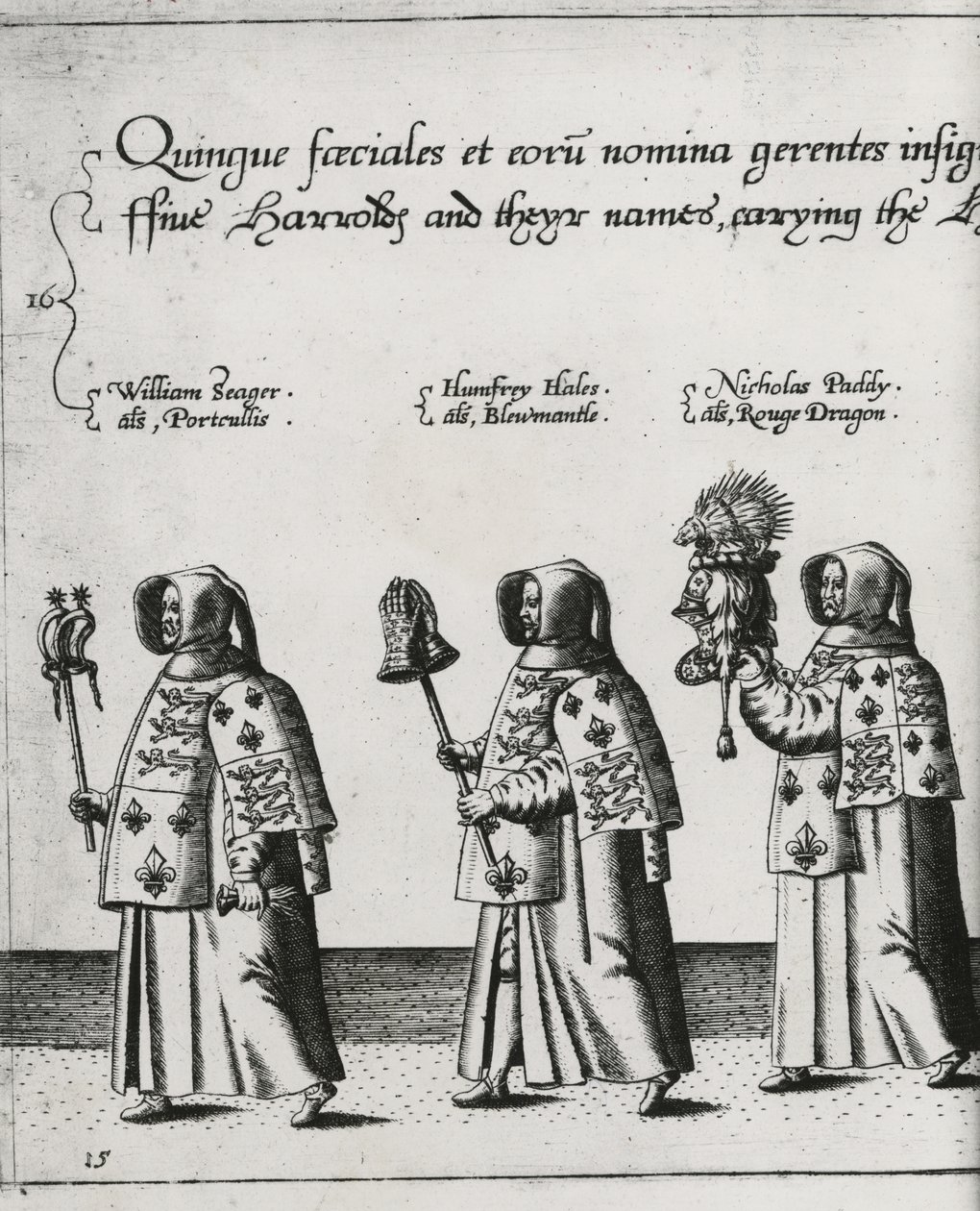 Araldi nel corteo funebre di Sir Philip Sidney verso la Cattedrale di San Paolo, 1587 da Theodore de Bry