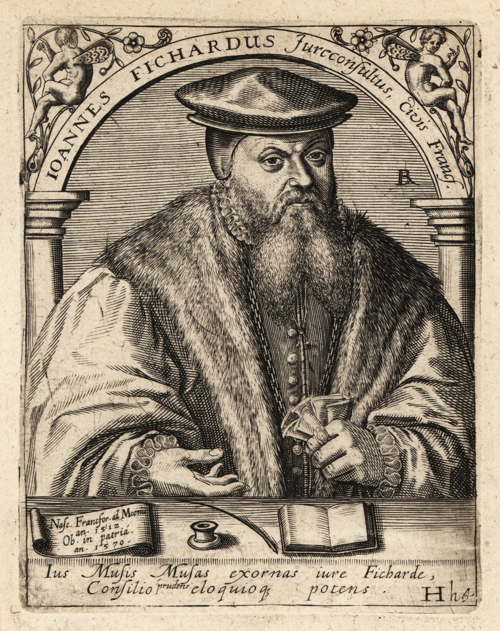 Johann von Fichard, giurista tedesco da Theodore de Bry