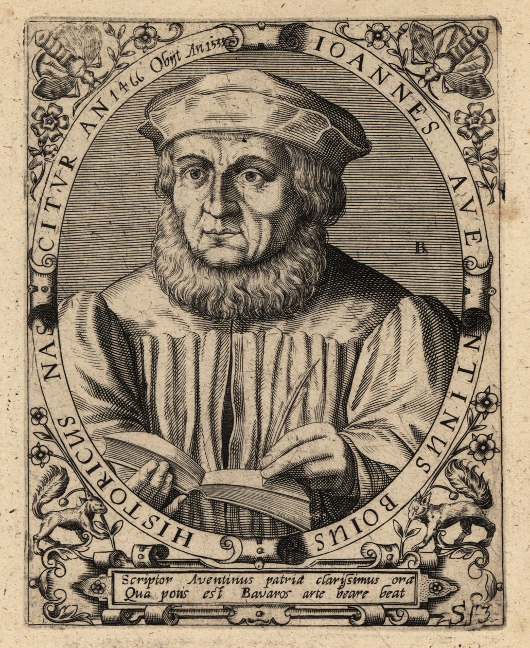 Johannes Aventinus, storico bavarese da Theodore de Bry