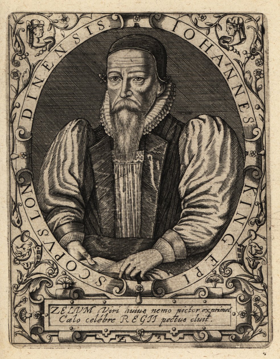John King, morto nel 1621, Vescovo di Londra da Theodore de Bry