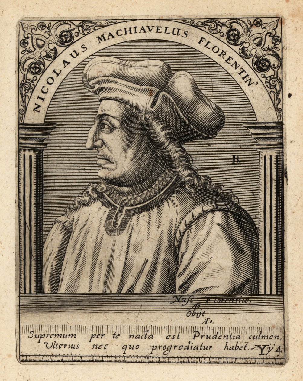 Machiavelli, diplomatico italiano da Theodore de Bry