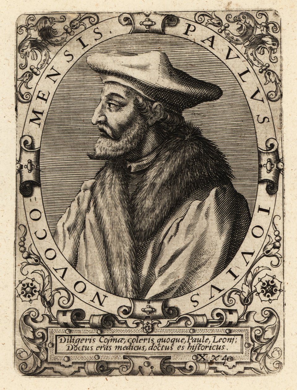 Paolo Giovio, medico italiano da Theodore de Bry