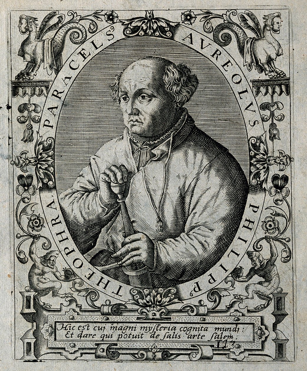 Philippus Theophrastus Aureolus Bombastus von Hohenheim Paracelsus, 1645 da Theodore de Bry