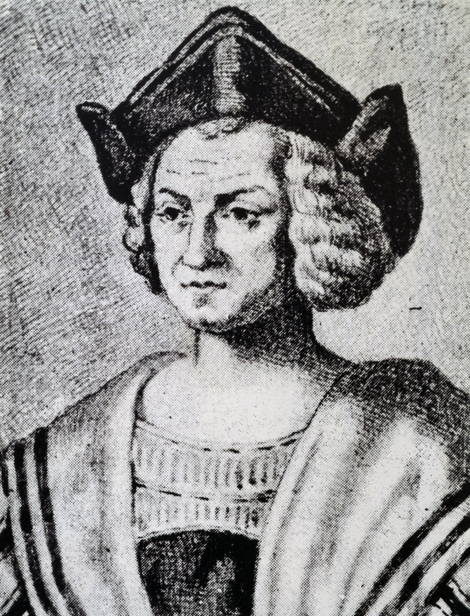 Ritratto di Cristoforo Colombo, incisione di Theodor de Bry da Theodore de Bry