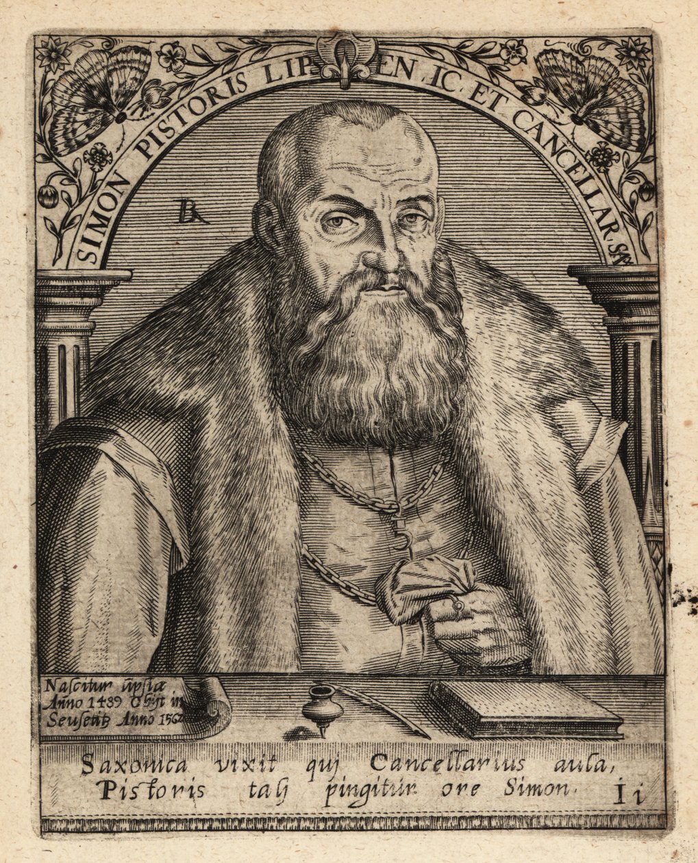 Simon Pistoris il Giovane, giurista tedesco da Theodore de Bry