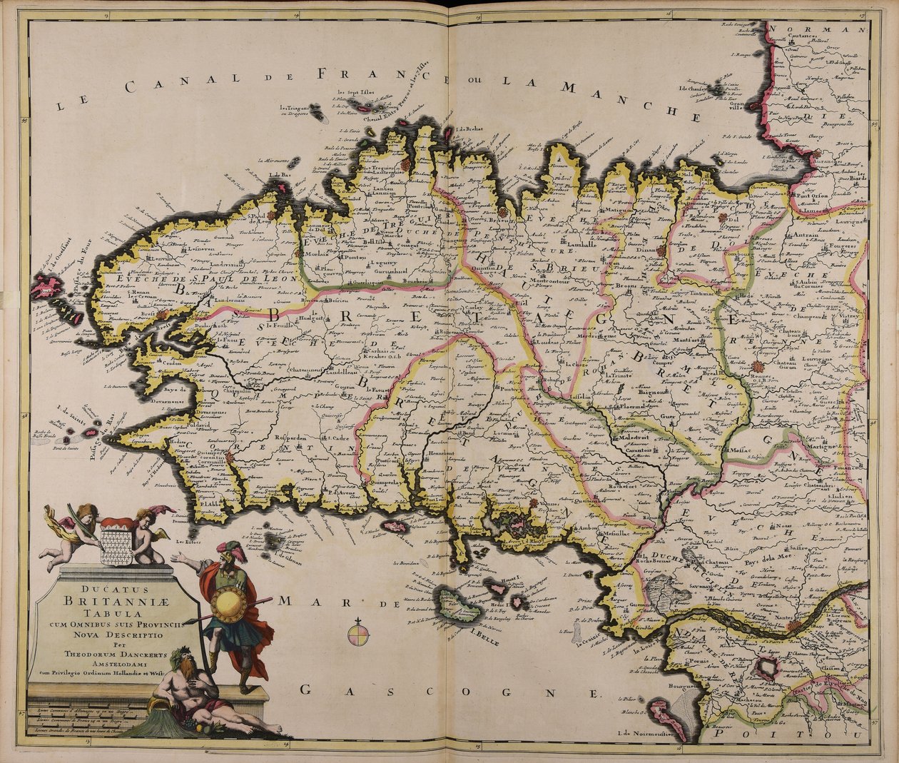 Ducatus Britanniae tabula cum omnibus suis provinciis nova descriptio da Theodorus Danckerts