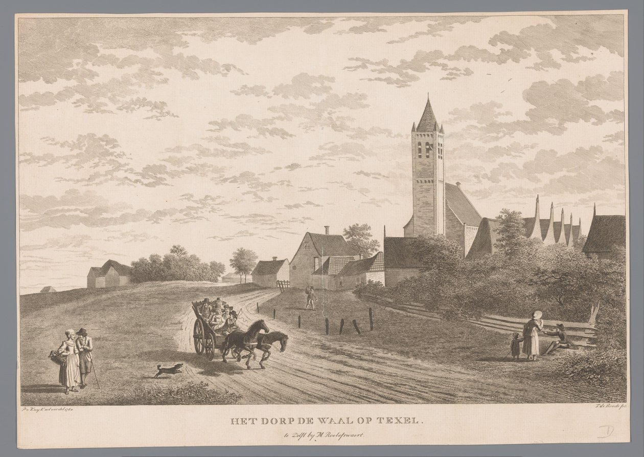 Veduta del villaggio De Waal a Texel da Theodorus de Roode