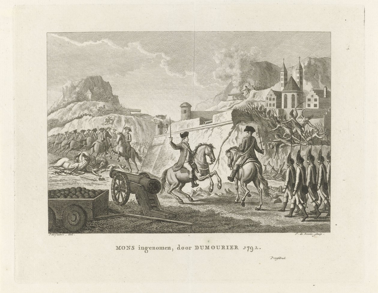 Presa di Mons, 1792 da Theodorus de Roode