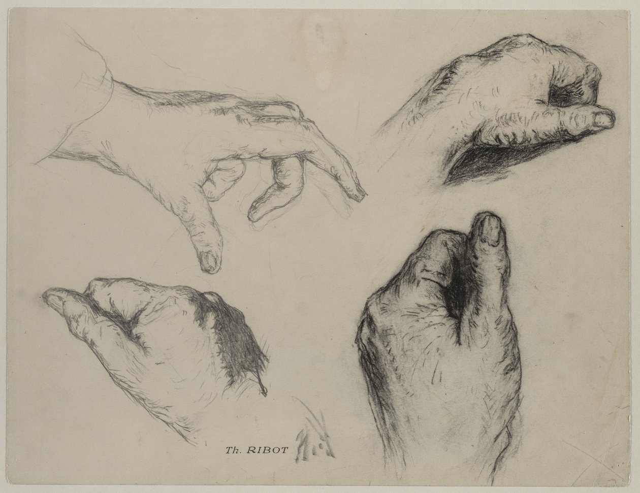 Studio di mani (recto) da Theodule Ribot
