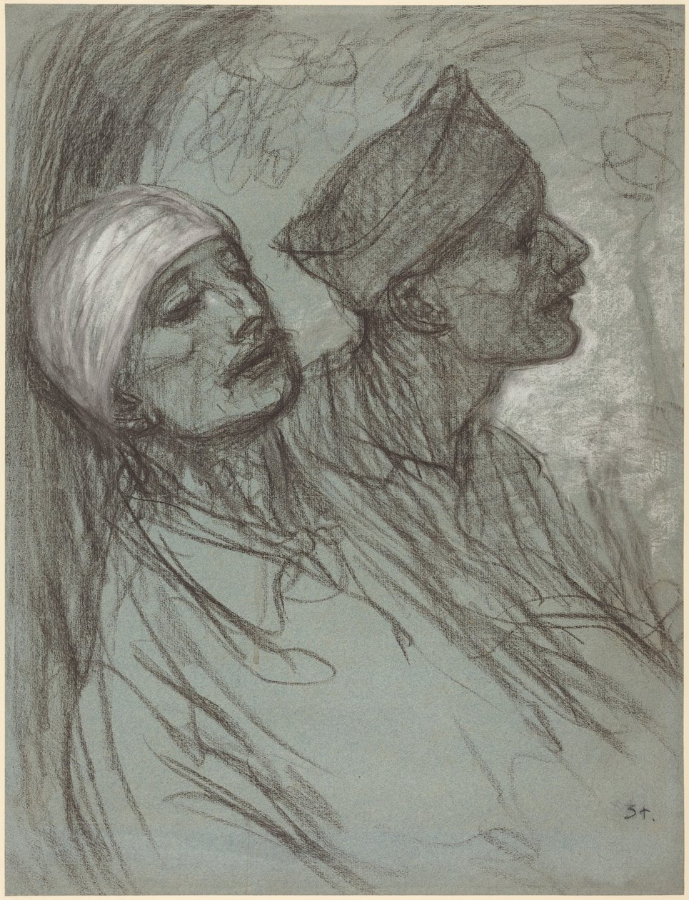 Un soldato ferito e il suo compagno da Théophile Alexandre Steinlen