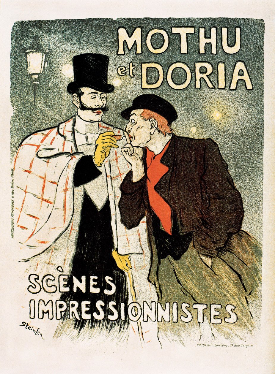 Manifesto pubblicitario per i cantanti Mothu & Doria da Théophile Alexandre Steinlen