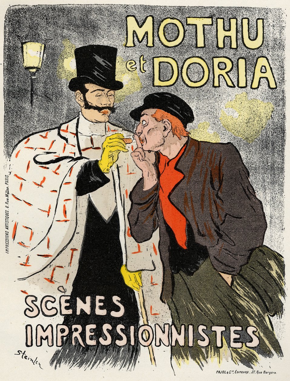 Arte. Intrattenimento. I cantanti Mothu e Doria. Poster di Steinlen, Francia da Théophile Alexandre Steinlen