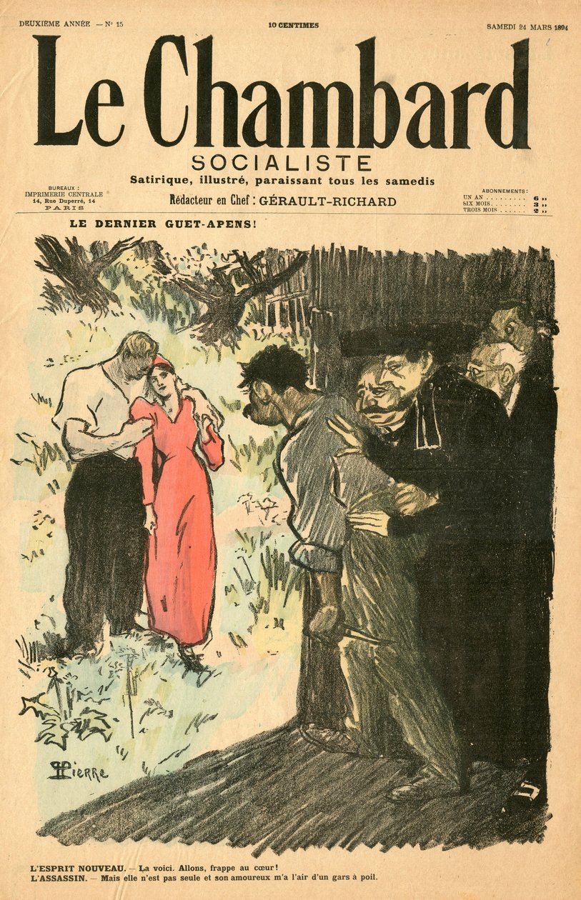Titelblatt von „Le Chambard socialiste“, Satirisch in Farben von Théophile Alexandre Steinlen