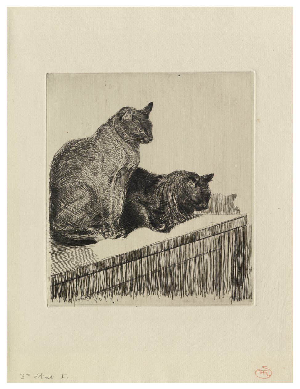 Due gatti su un mobile da Théophile Alexandre Steinlen
