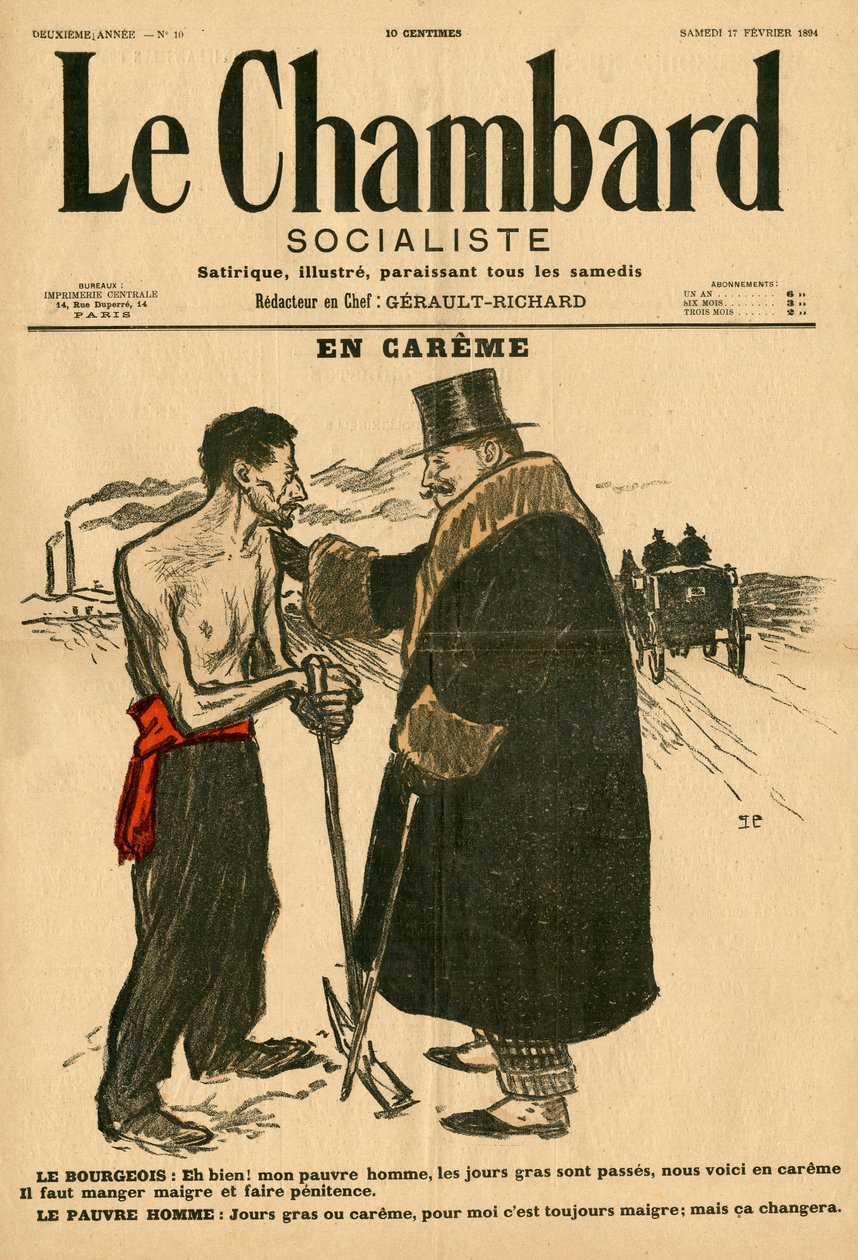Le Chambard socialiste, Nummer 10, Satirisch in Farben von Théophile Alexandre Steinlen