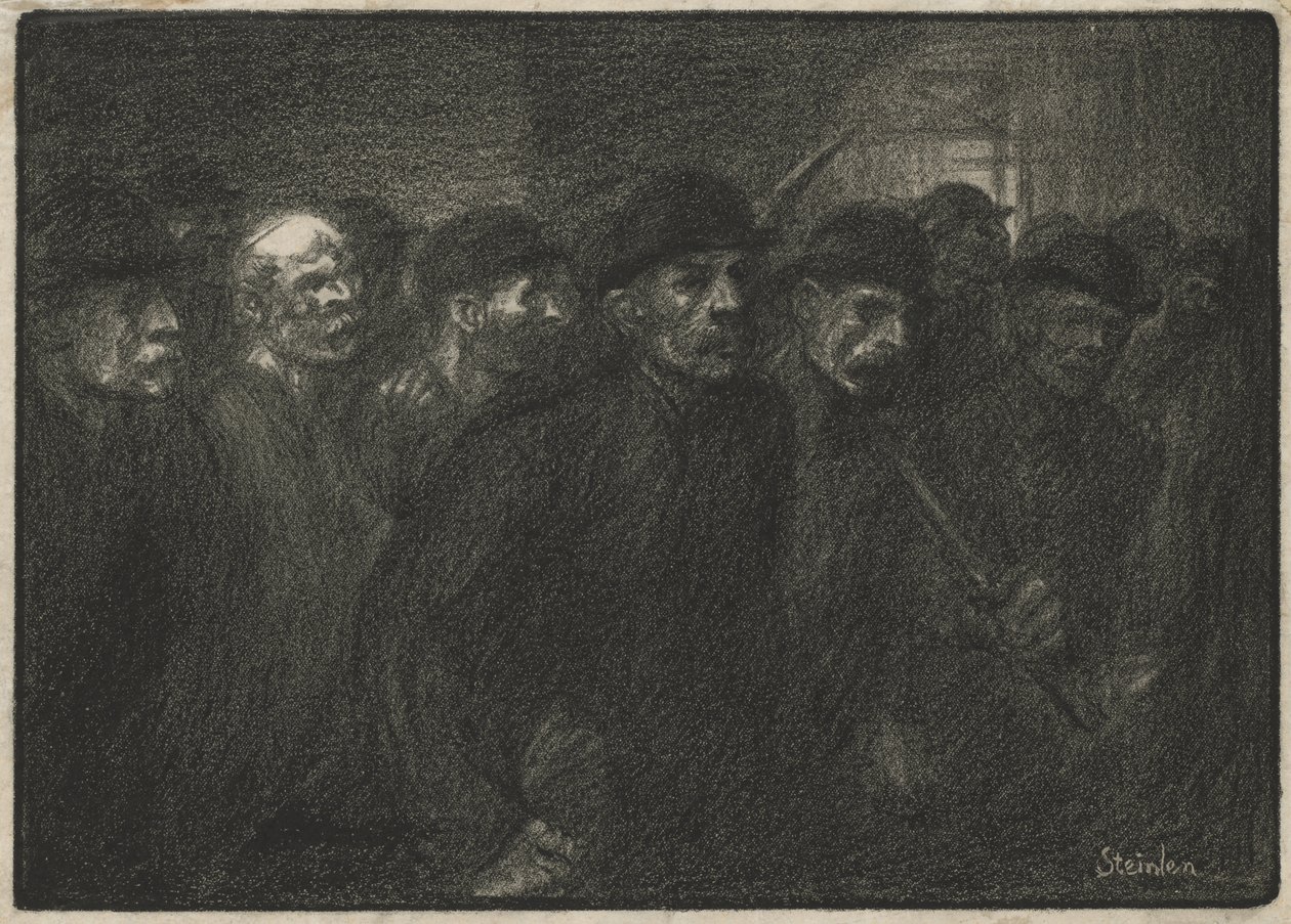 Operai che escono dalla fabbrica da Théophile Alexandre Steinlen