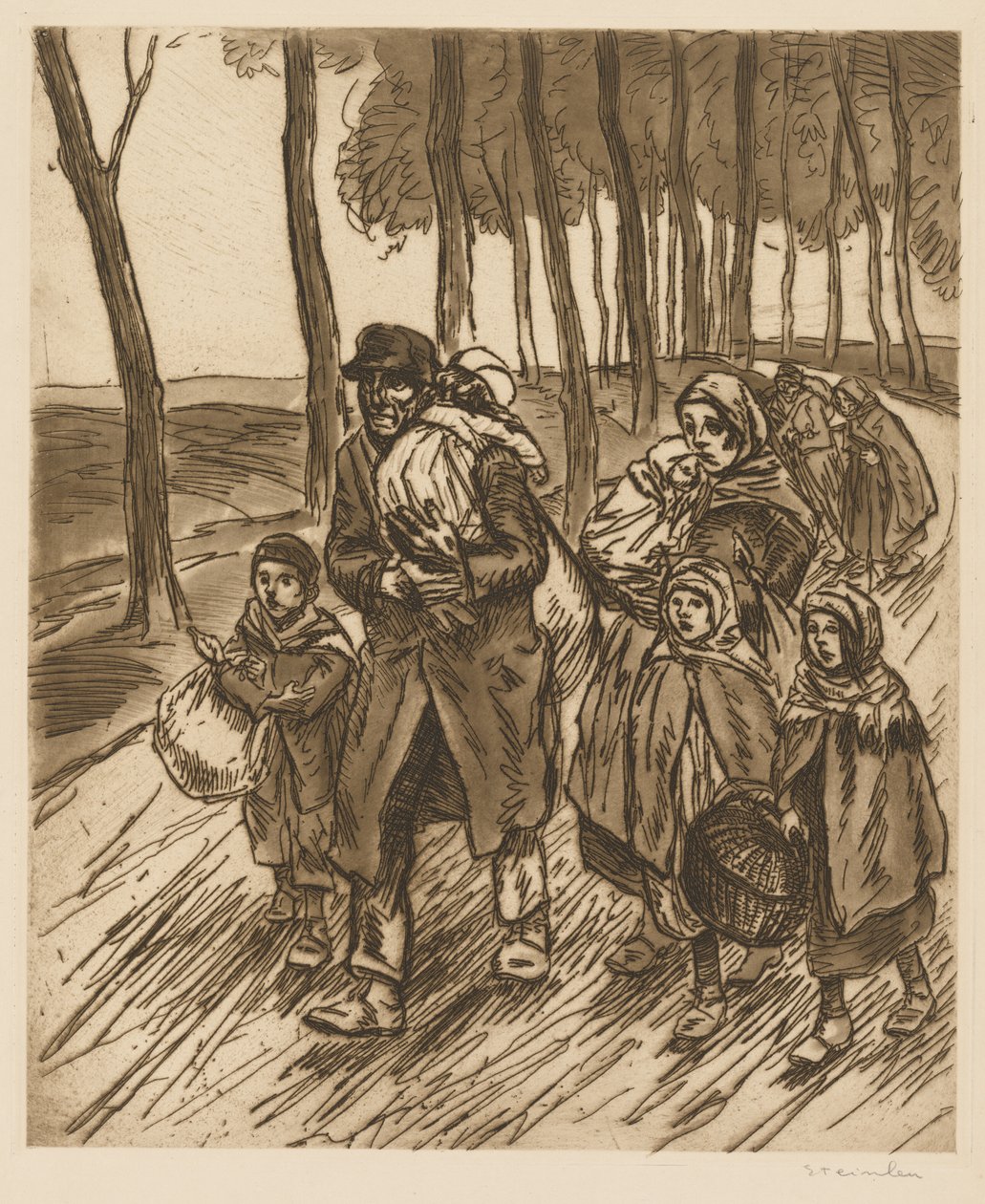 Famiglia di rifugiati da Théophile Alexandre Steinlen
