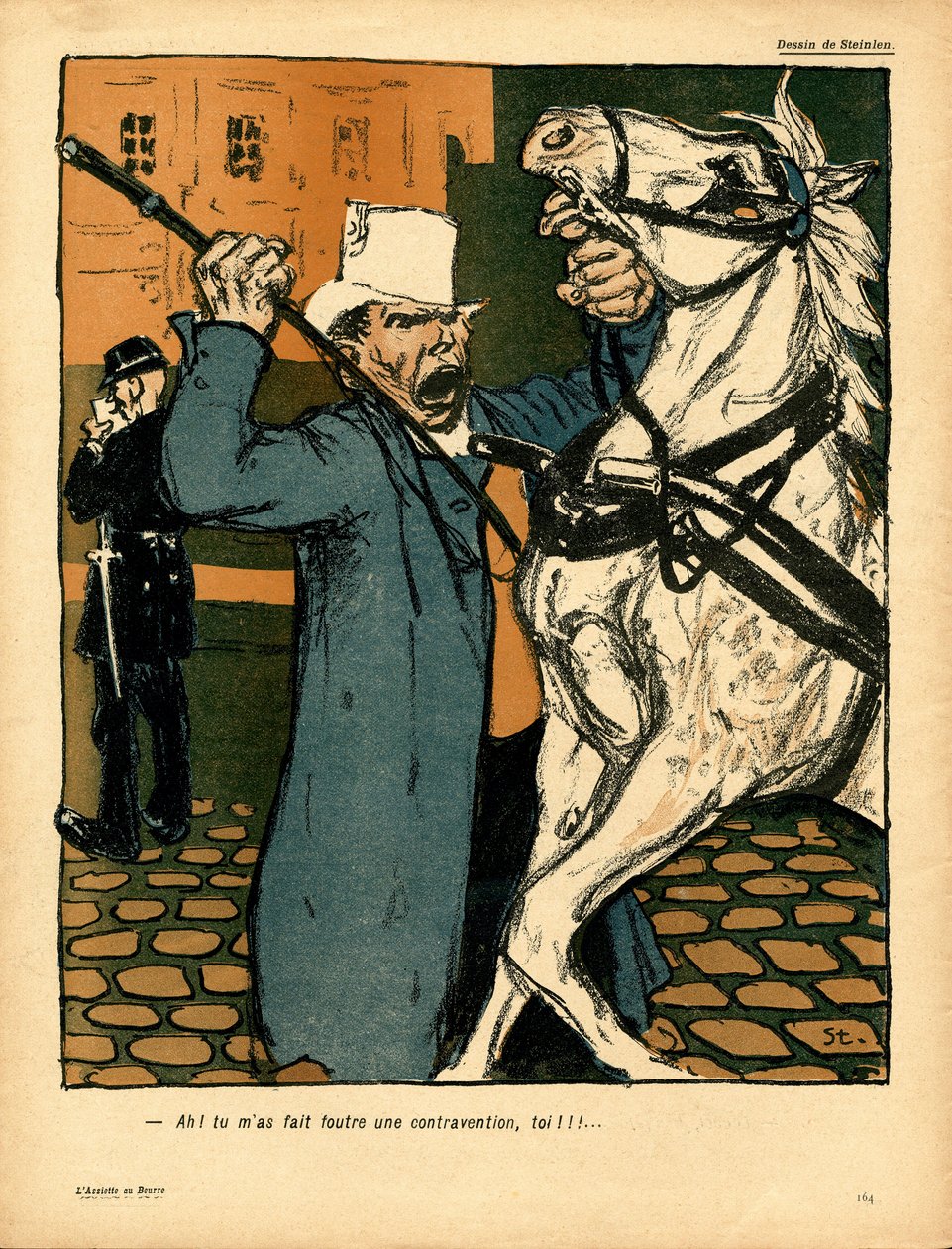 Il piatto del burro, Satirico a colori da Théophile Alexandre Steinlen
