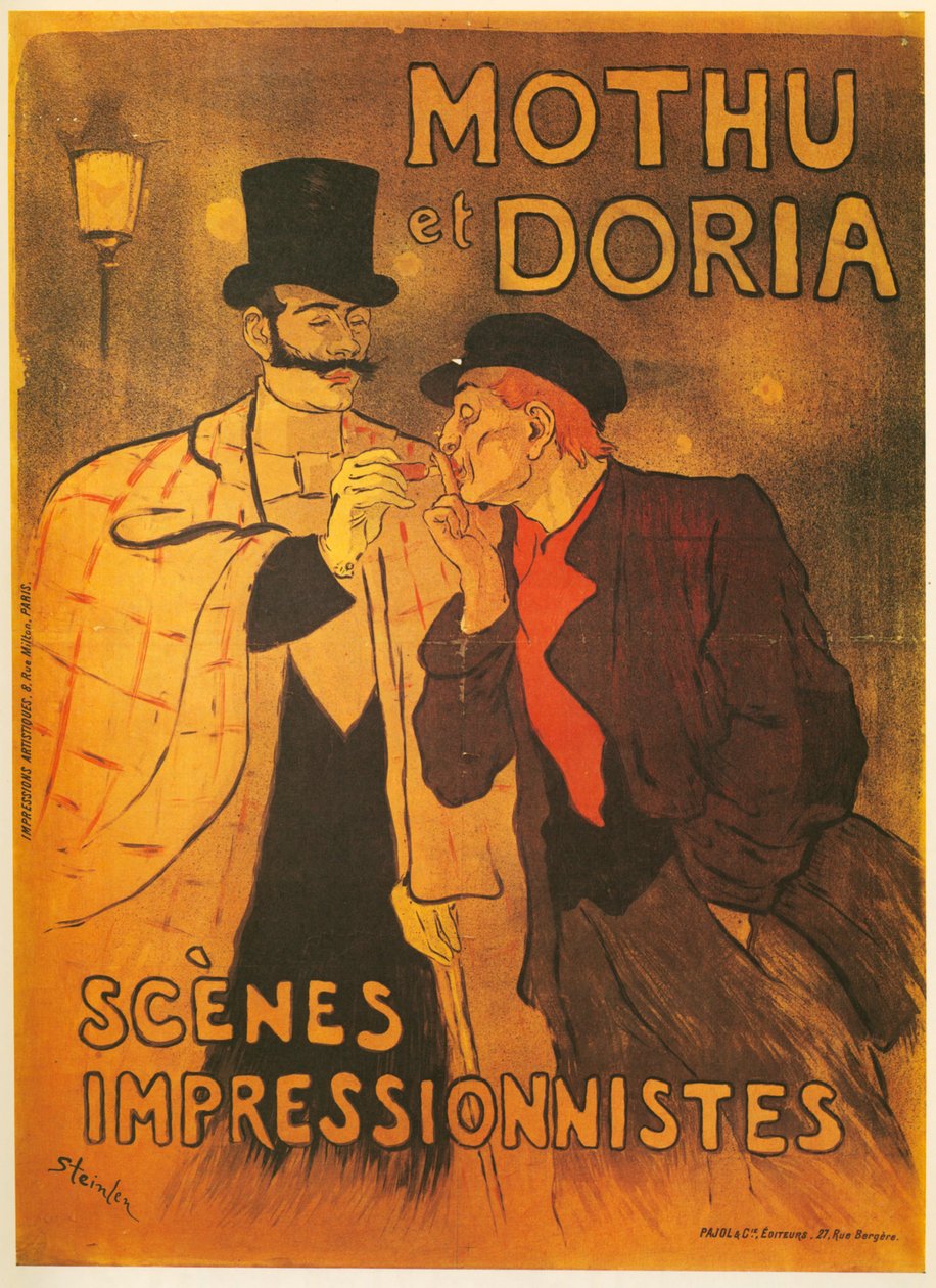 Teofilo A. Steinlen: Mothu e Doria. Scene impressioniste. Francia ... (litografia) da Théophile Alexandre Steinlen