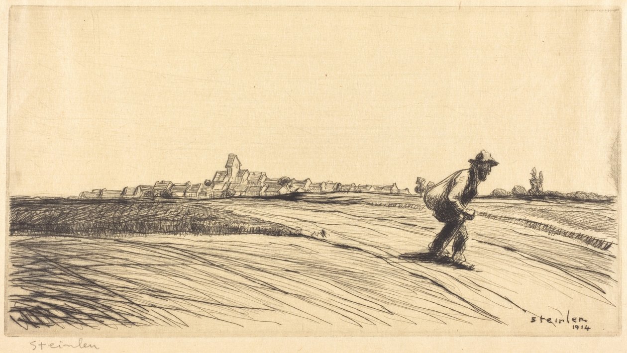 Vagabondo con bisaccia (Le chemineau à la besace) da Théophile Alexandre Steinlen