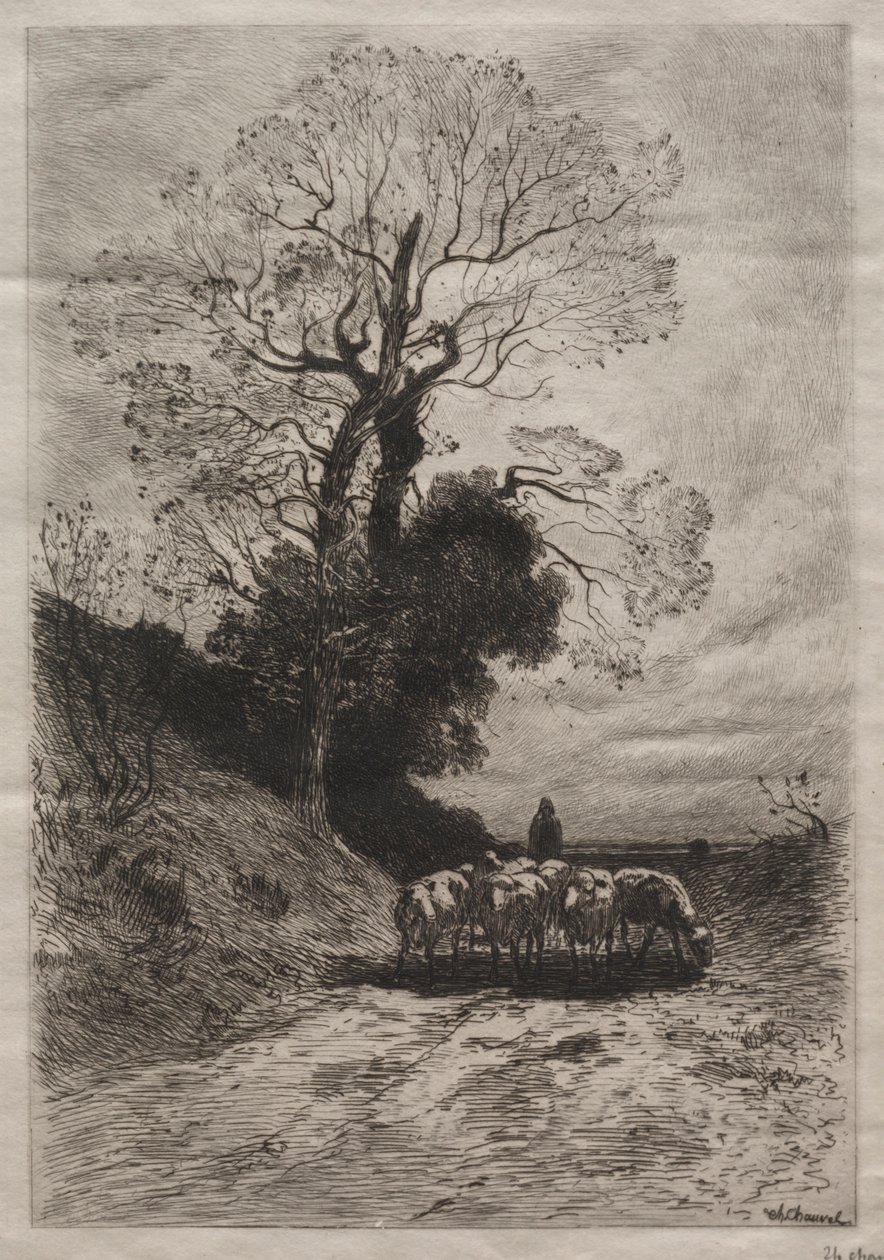 Ritorno del gregge, c. 1870 da Theophile Narcisse Chauvel