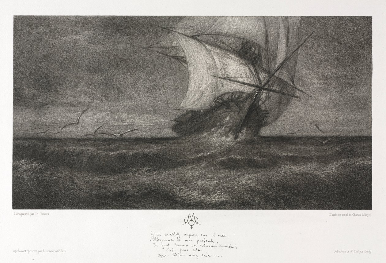 La Nave Fantasma, o Sulle Onde, 1872 da Theophile Narcisse Chauvel