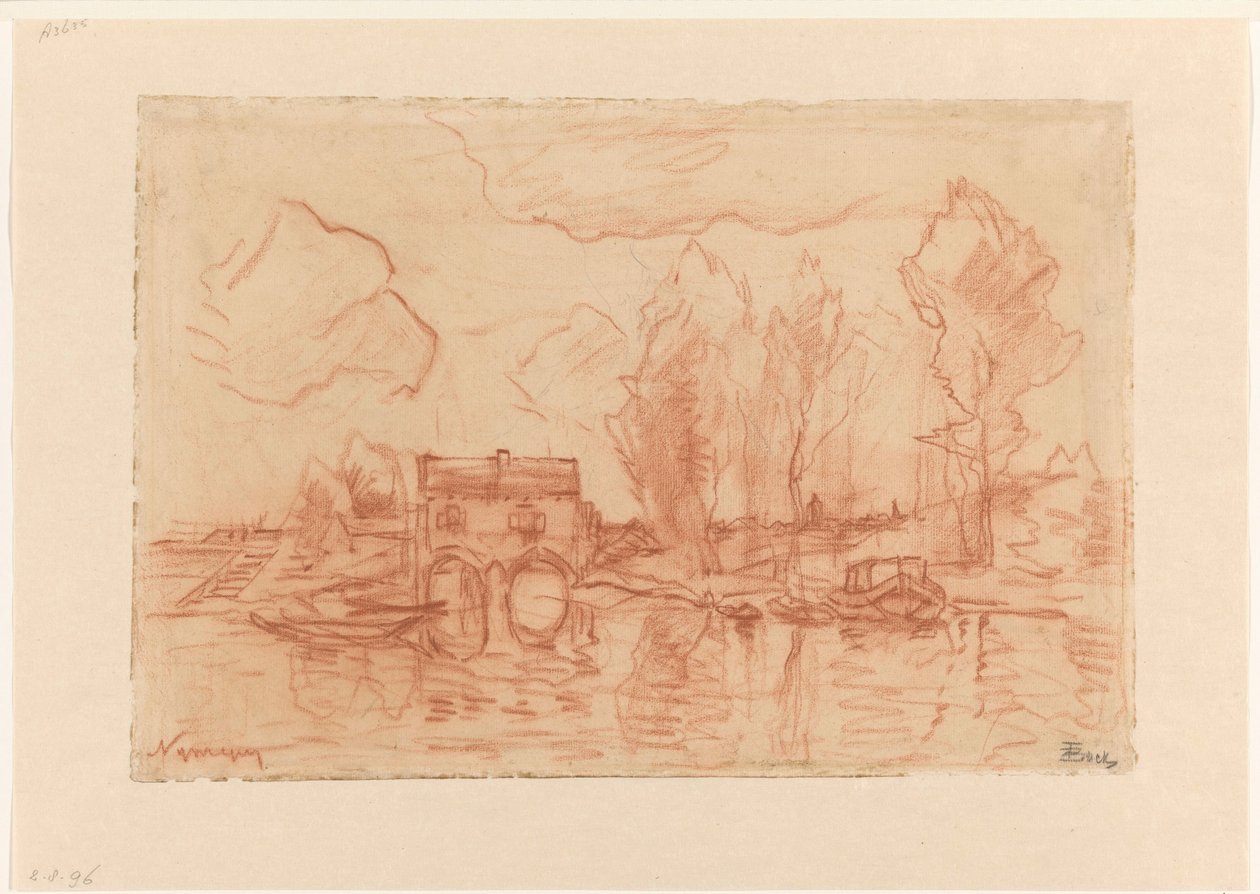Paesaggio vicino a Nijmegen da Theophile de Bock