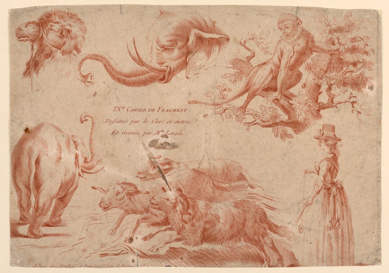 Pagina del titolo, da "IXe Cahier de Fragment" da Therèse Éléonore Lingée