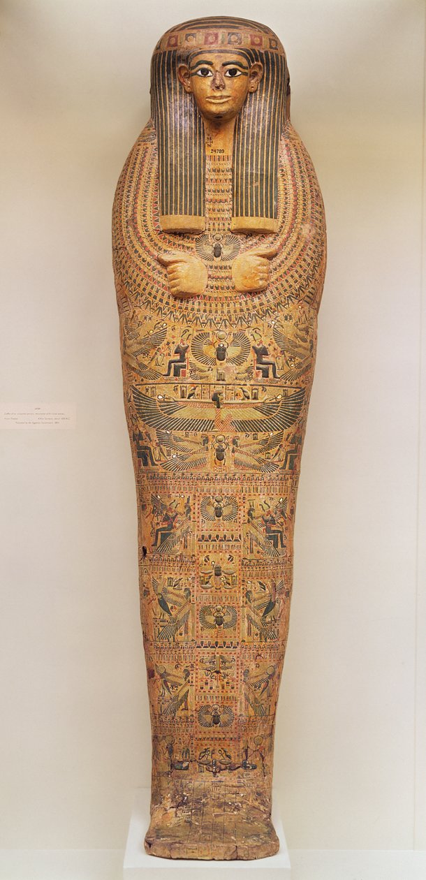 Sarcofago egiziano di una persona non identificata decorato con scene rituali, c.1050 a.C. da Third Intermediate Period Egyptian