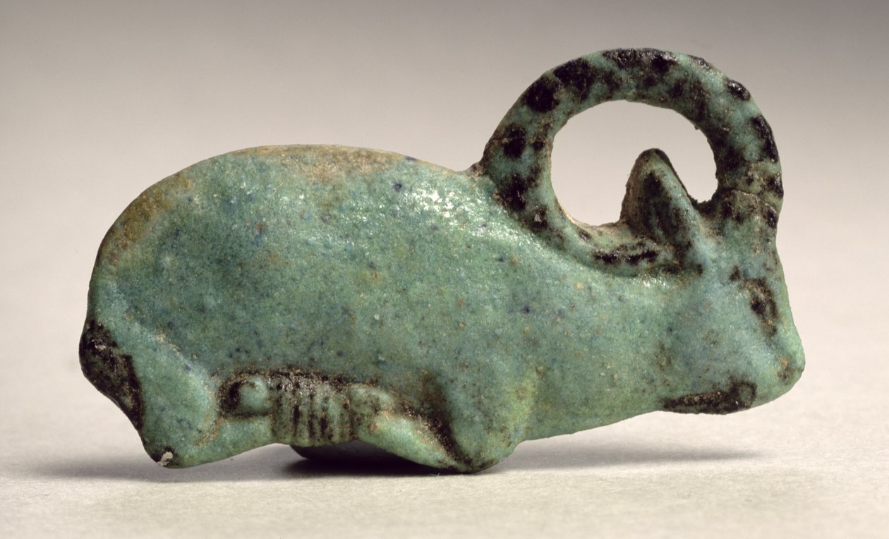 Deposito di fondazione con stambecco legato da Third Intermediate Period Egyptian
