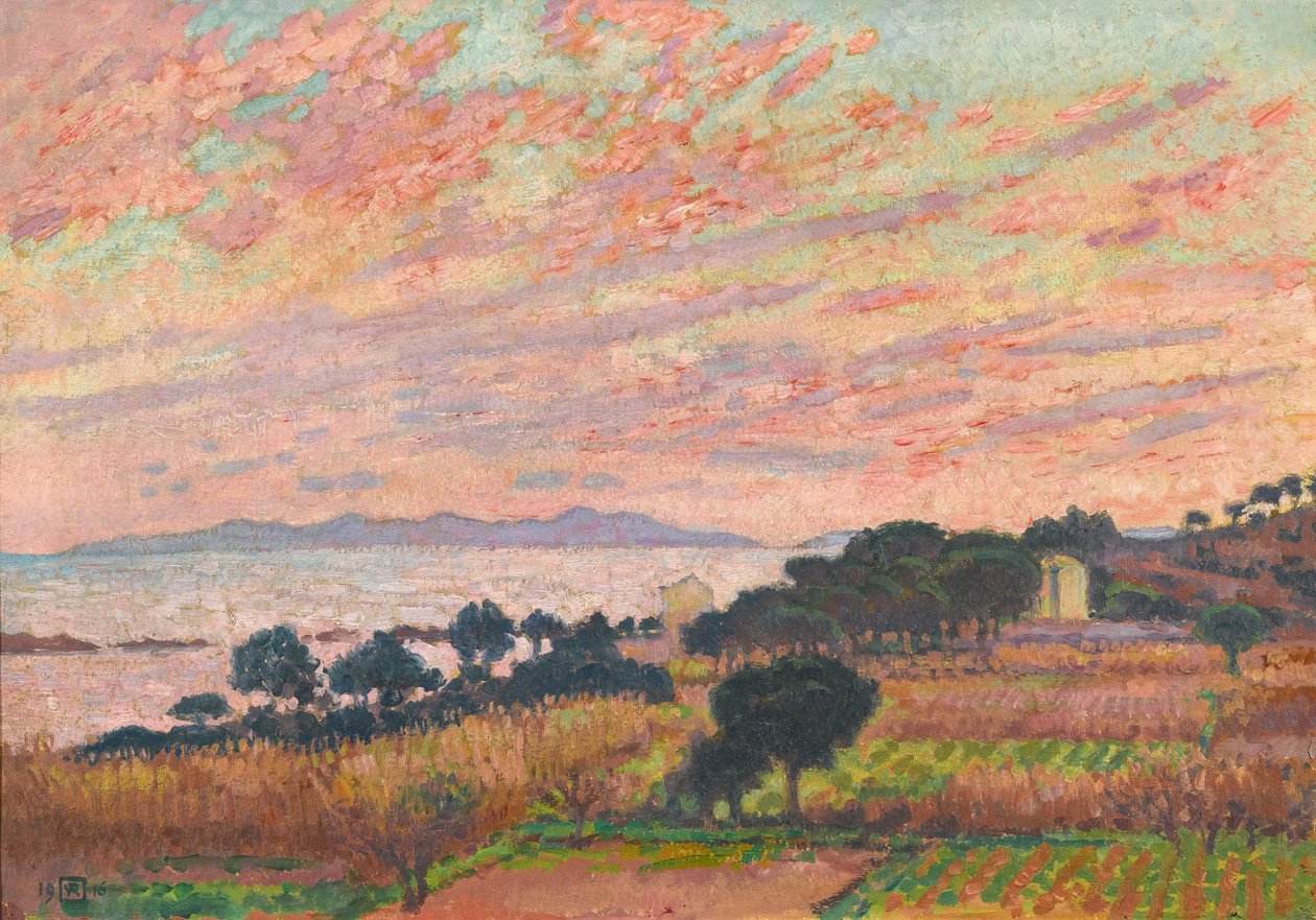 La baia al tramonto Saint Clair, 1916 da Théo van Rysselberghe