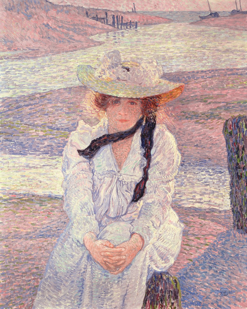 Giovane Donna sulle Rive del Fiume Greve da Théo van Rysselberghe