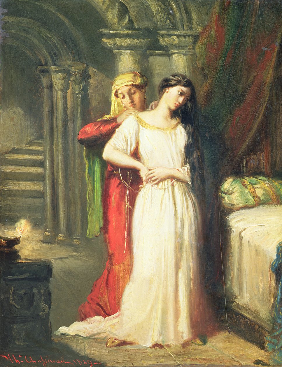 Desdemona si Ritira nel suo Letto, 1849 da Théodore Chassériau