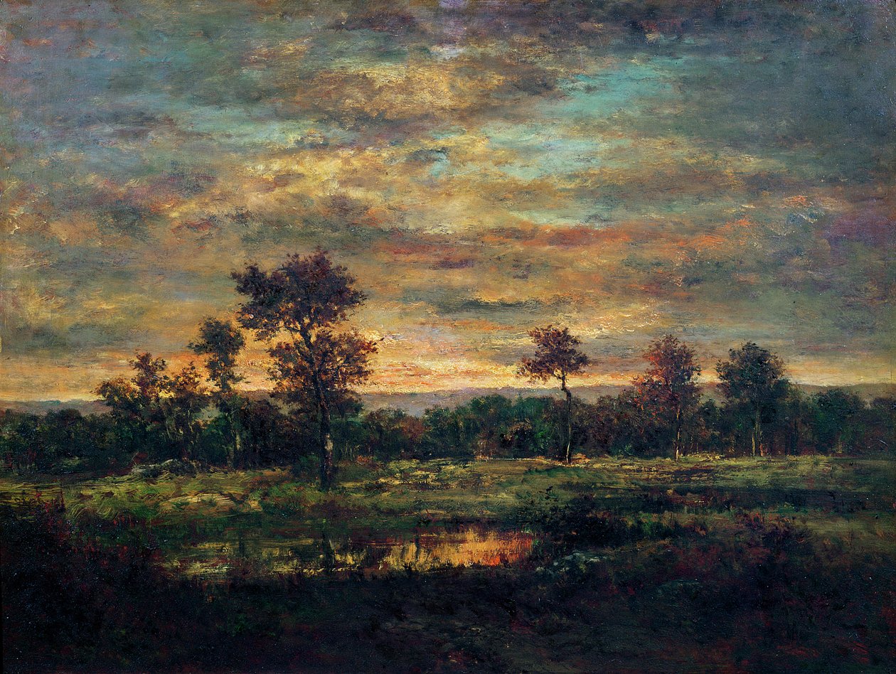 Stagno al margine di un bosco da Pierre Etienne Theodore Rousseau