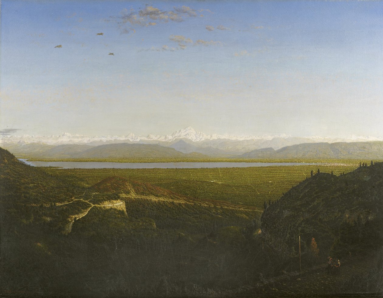 Vista del Monte Bianco, visto da La Faucille, c.1865 da Pierre Etienne Theodore Rousseau