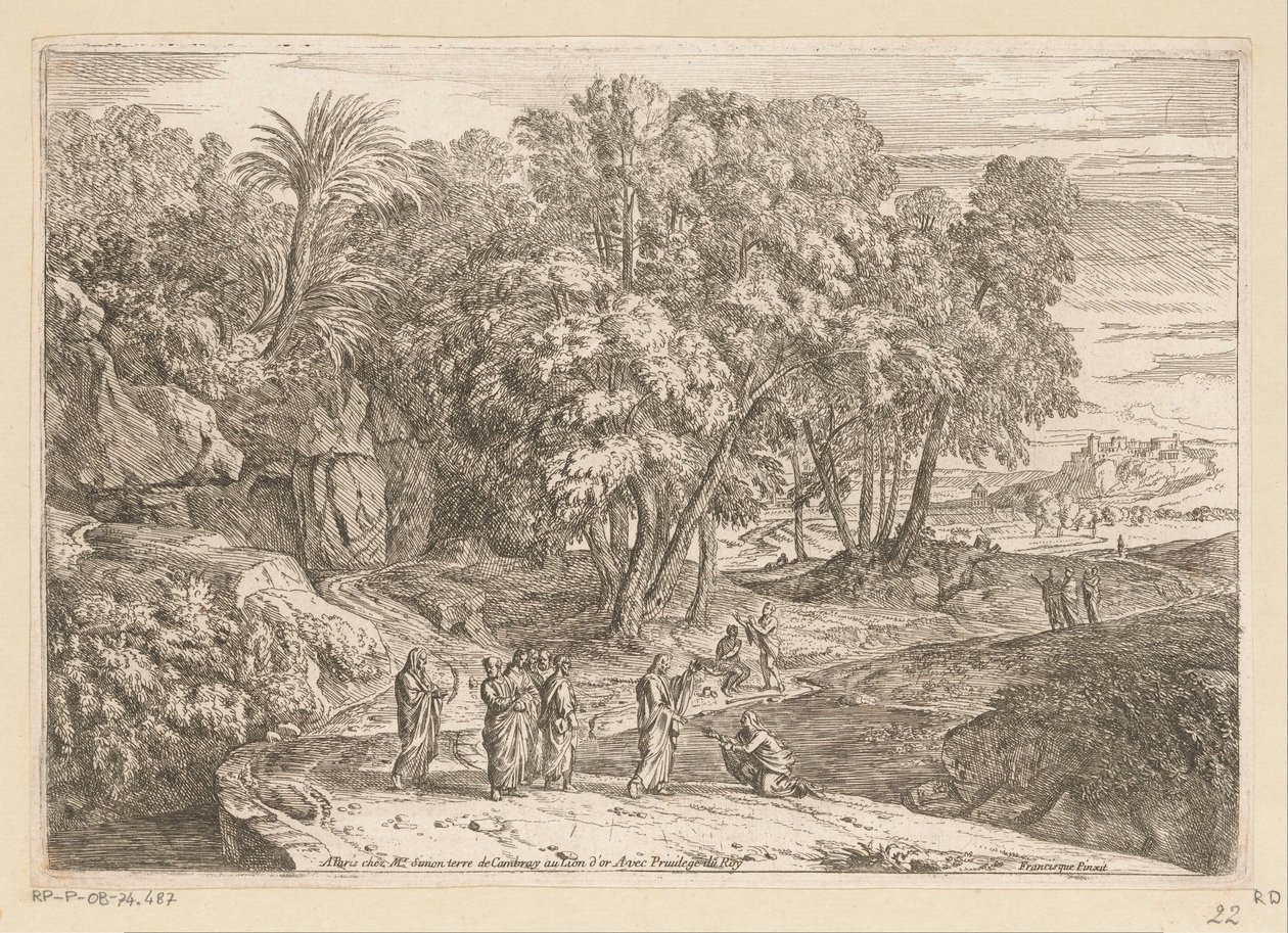 Paesaggio arcadico con Cristo e la donna cananea da Théodore