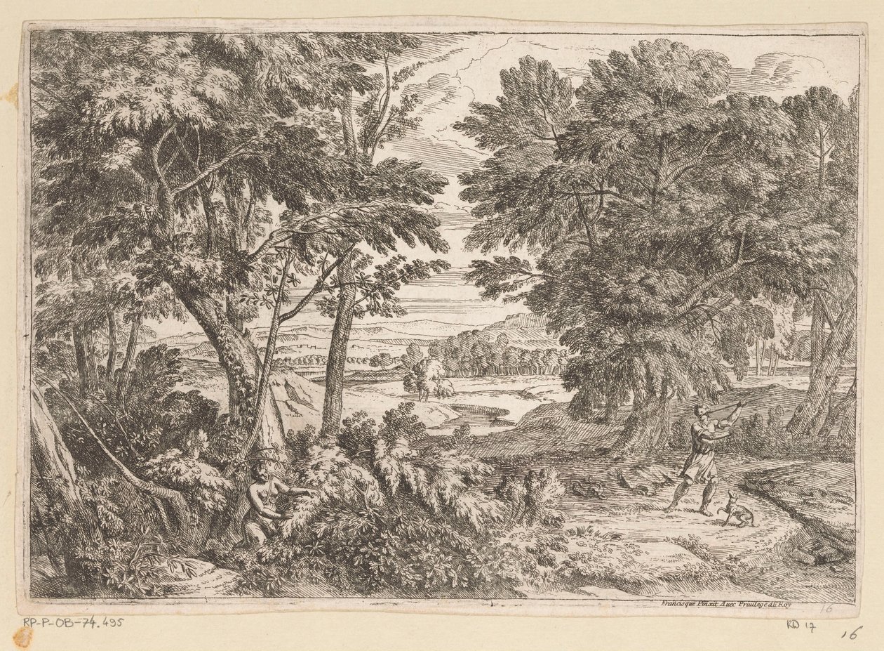Paesaggio arcadico con Cefalo e Procri da Théodore