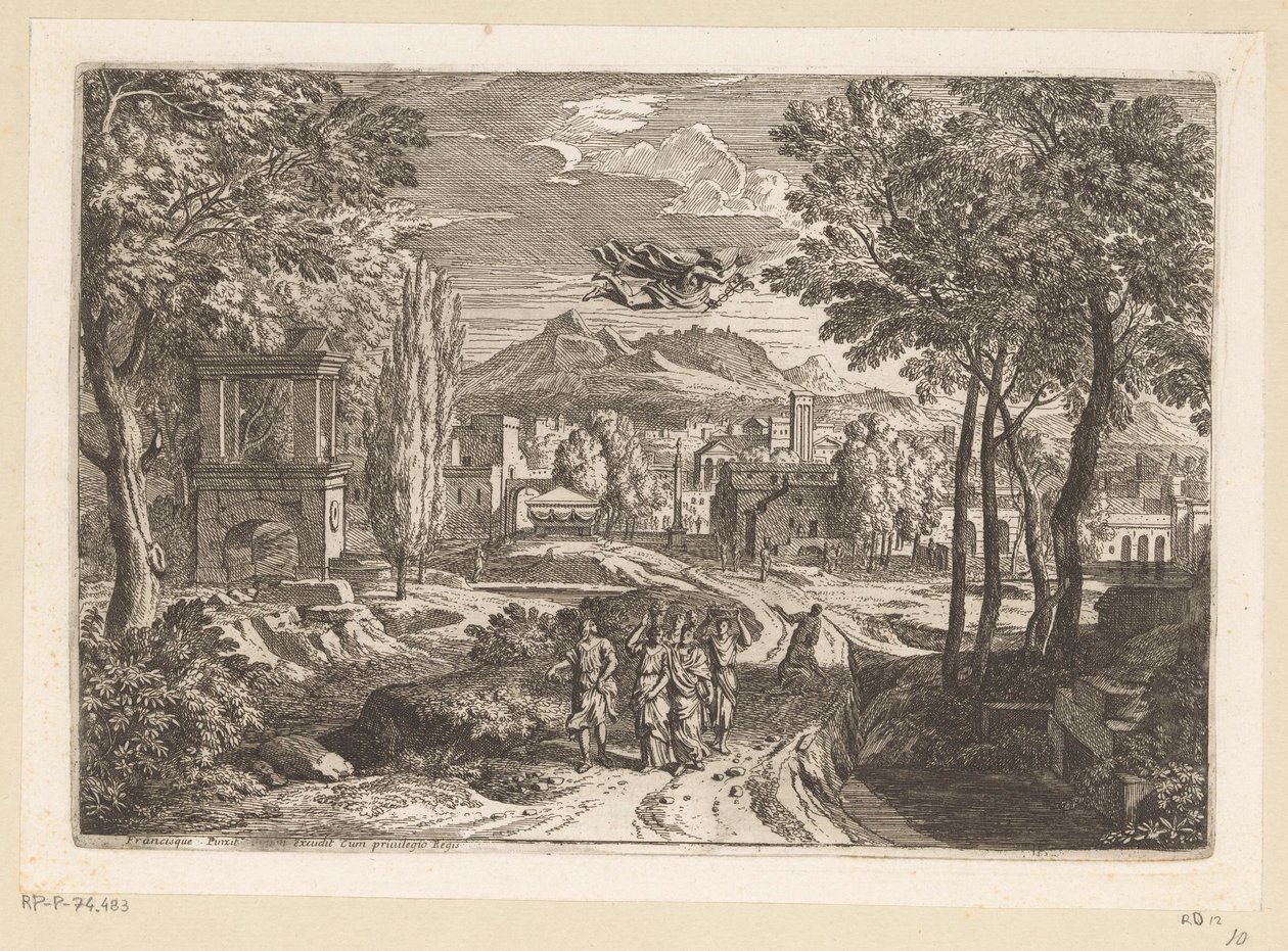 Paesaggio arcadico con le figlie di Cecrope da Théodore