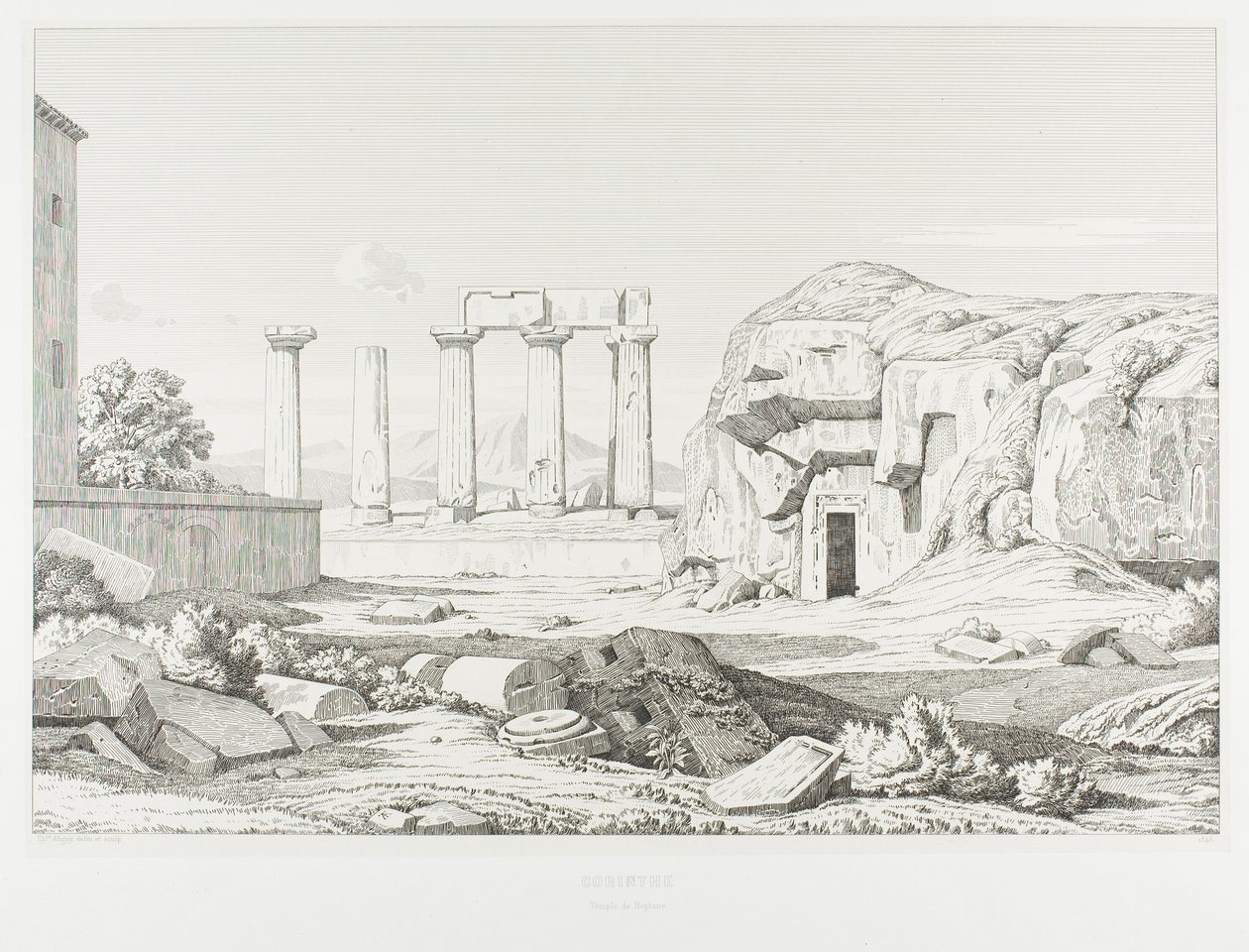 Corinto: Tempio di Nettuno da Théodore Caruelle d