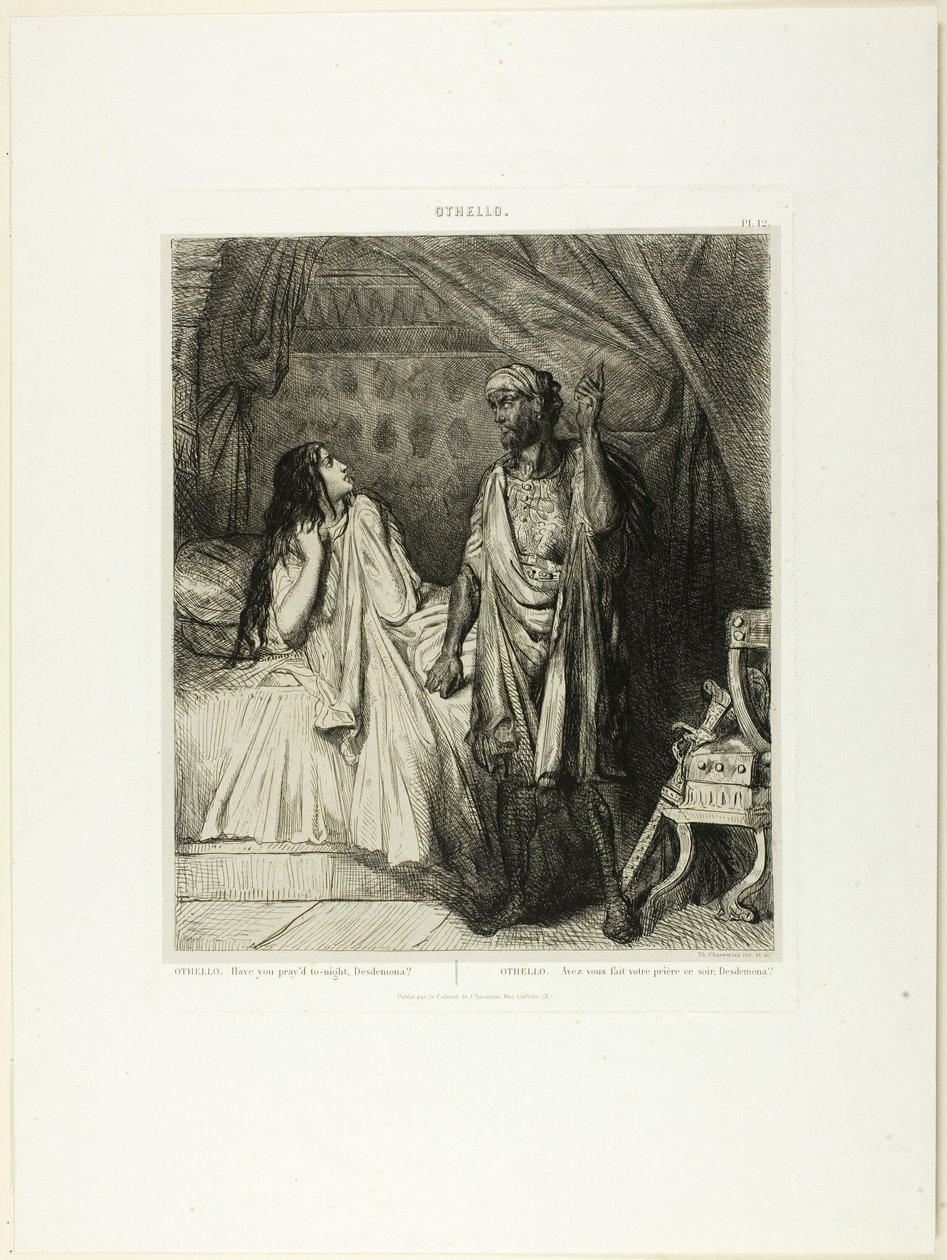 Hai pregato stanotte, Desdemona, piatto dodici di Otello da Théodore Chassériau
