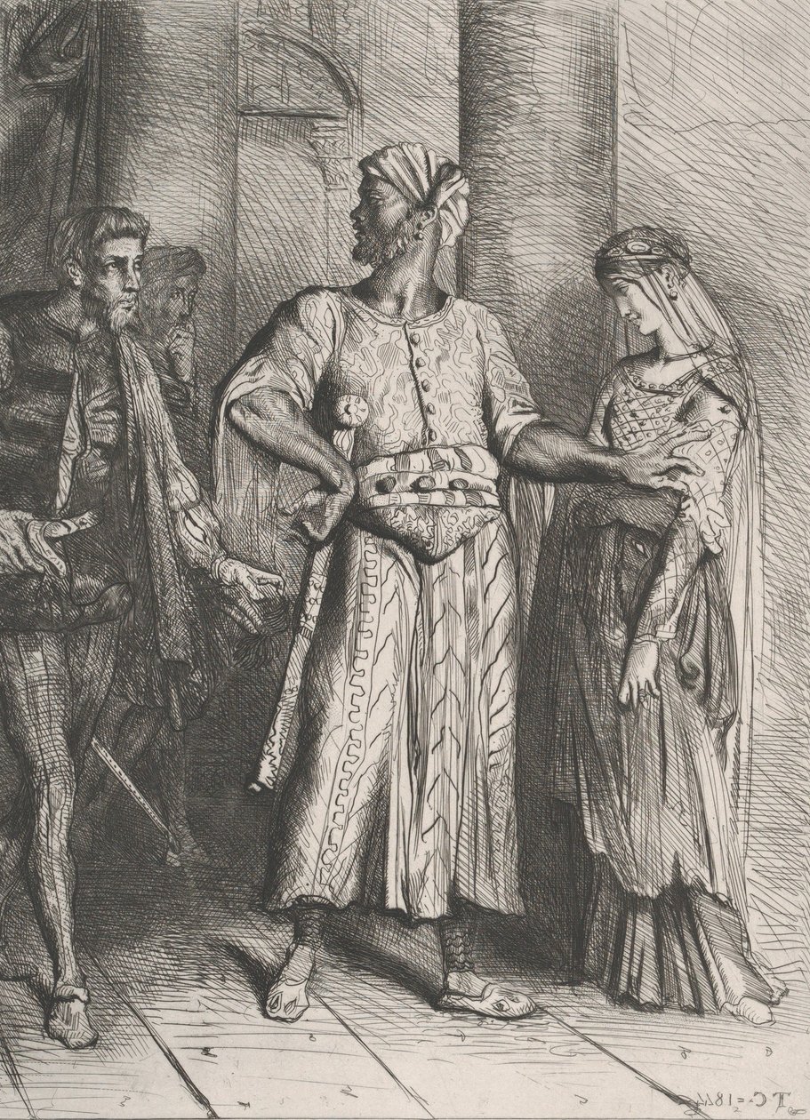 Onesto Iago, la mia Desdemona devo lasciarla a te: tavola 4 da Otello da Théodore Chassériau