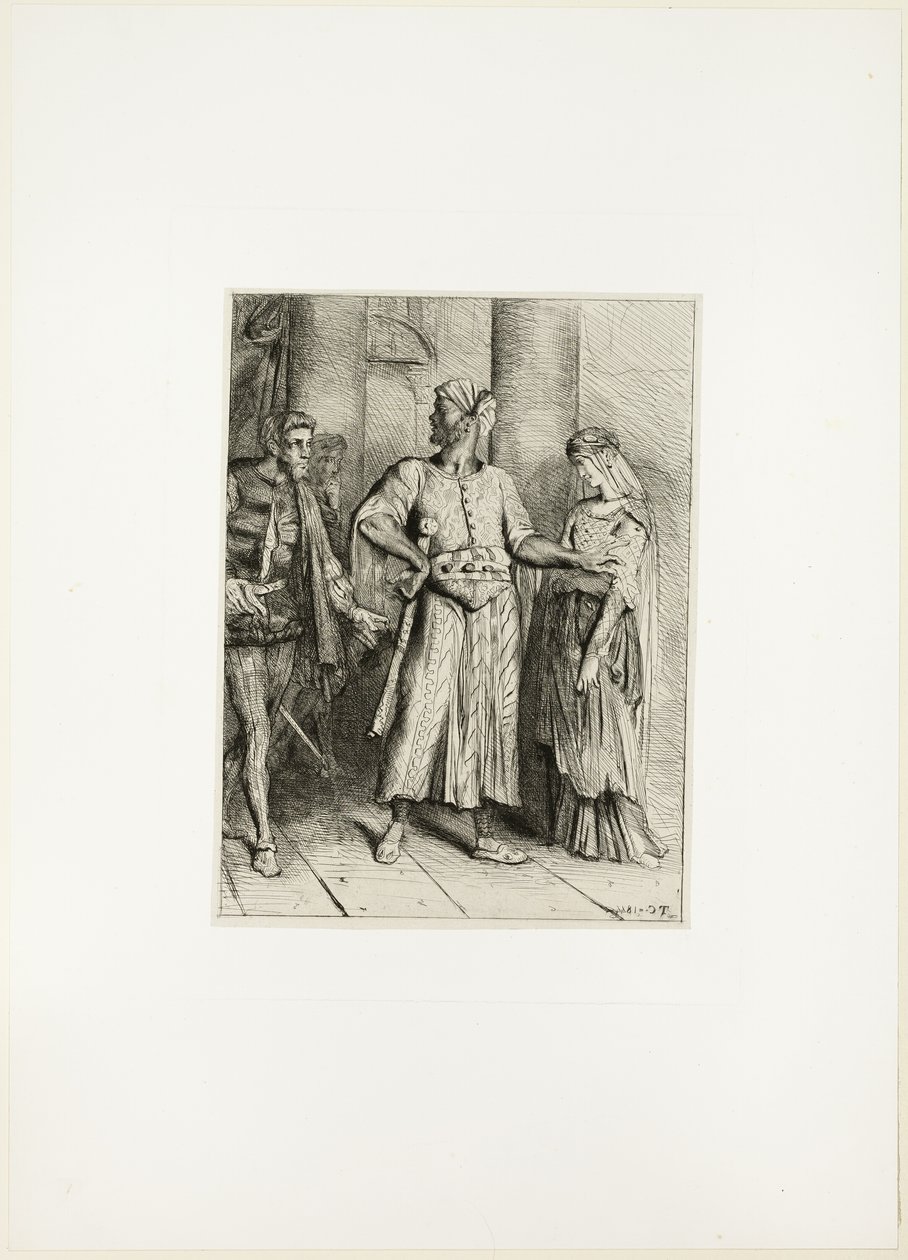 Onesto Iago, la mia Desdemona devo lasciarla a te, tavola quattro da Otello da Théodore Chassériau